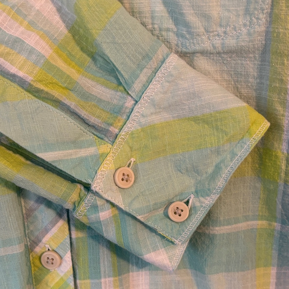 Columbia Women's Linen Style Plaid Button Down - Large - Picture 6 of 11